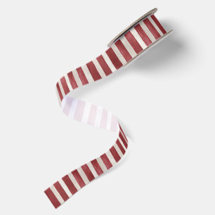 Gemütliches Rot-Weiß-Karo-Streifen-Weihnachten Satinband