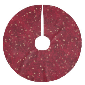 Gemütliches rotes traditionelles festliches Goldst Polyester Weihnachtsbaumdecke
