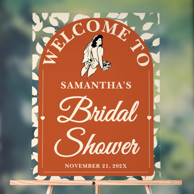 Gemütliches rustikales Herbstlaub Brautparty Willk Acrylschild (Neutral)