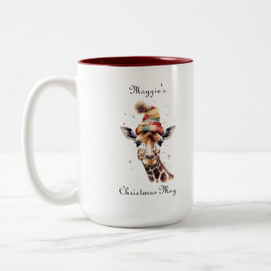 Gemütliches Safari-Weihnachten, individuell Zweifarbige Tasse
