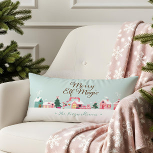 Gemütliches Santa Nordpol Rosa Elf-Werkstatt-Dorf Lendenkissen