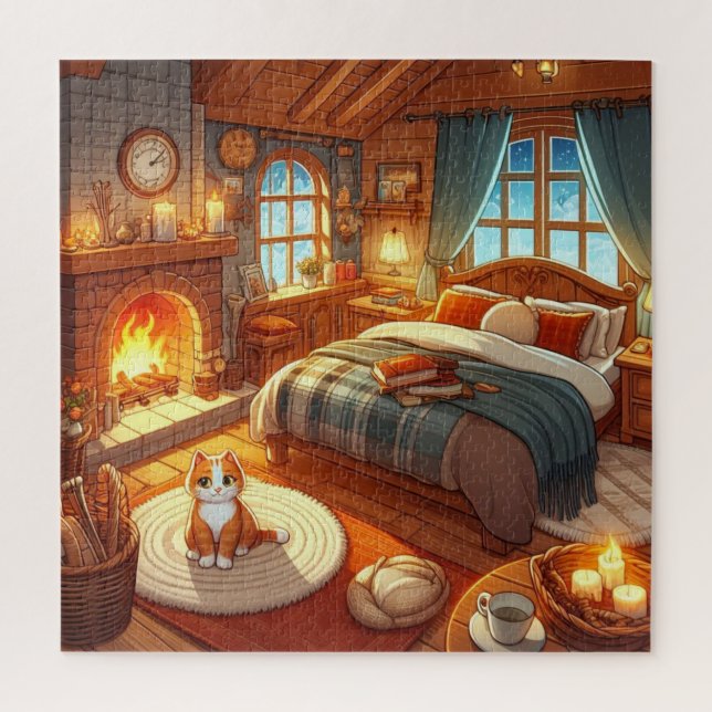 Gemütliches Schlafzimmerpuzzle (Vertikal)