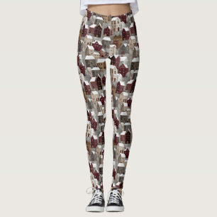 Gemütliches schneebedecktes Winterdorf-Muster (3) Leggings