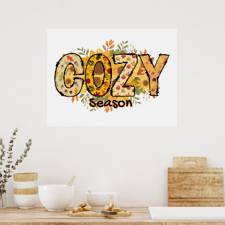 Gemütliches Season Floral Poster