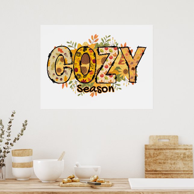 Gemütliches Season Floral Poster (Küche)