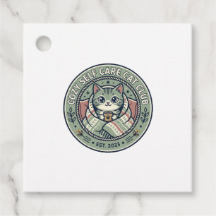 Gemütliches Selbstpflege-Katze-Katze-Grafik-T-Shir Geschenkanhänger
