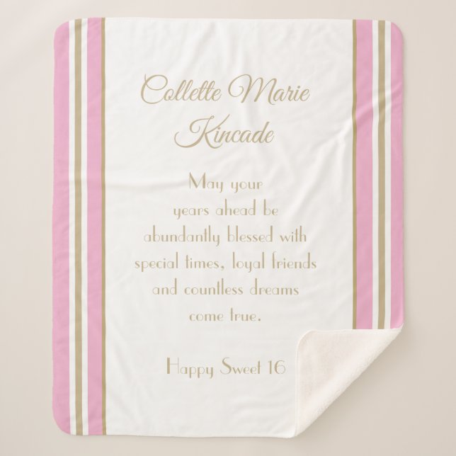 Gemütliches Sherpa-Geschenk! Einzigartiges Sweet 1 Sherpadecke (Vorderseite)