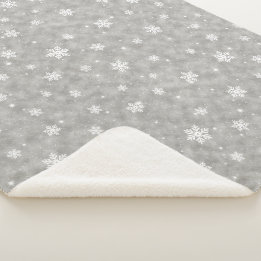 Gemütliches Silberner Glitzer Sterne Schneeflocken Sherpadecke