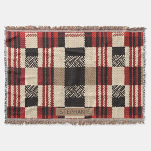 Gemütliches Strick Patchwork - Vintager Boho Autum Decke