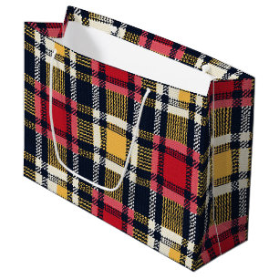 Gemütliches Strick Patchwork - Vintager Boho Autum Große Geschenktüte