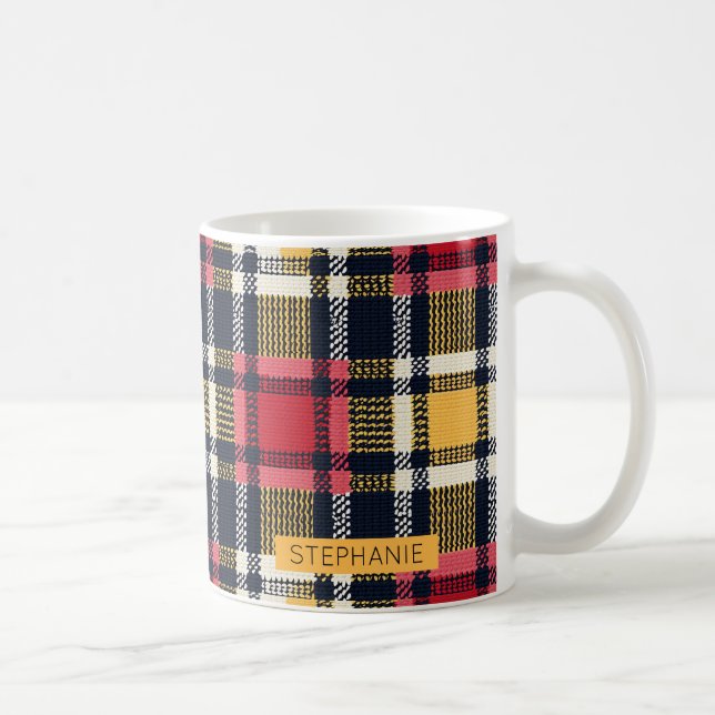 Gemütliches Strick Patchwork - Vintager Boho Autum Kaffeetasse (Rechts)