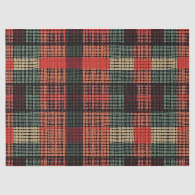 Gemütliches Strick Patchwork - Vintager Boho Autum Seidenpapier (Vorderseite)