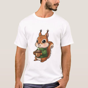 Gemütliches süßes Eichhörnchen mit grüner gestrick T-Shirt