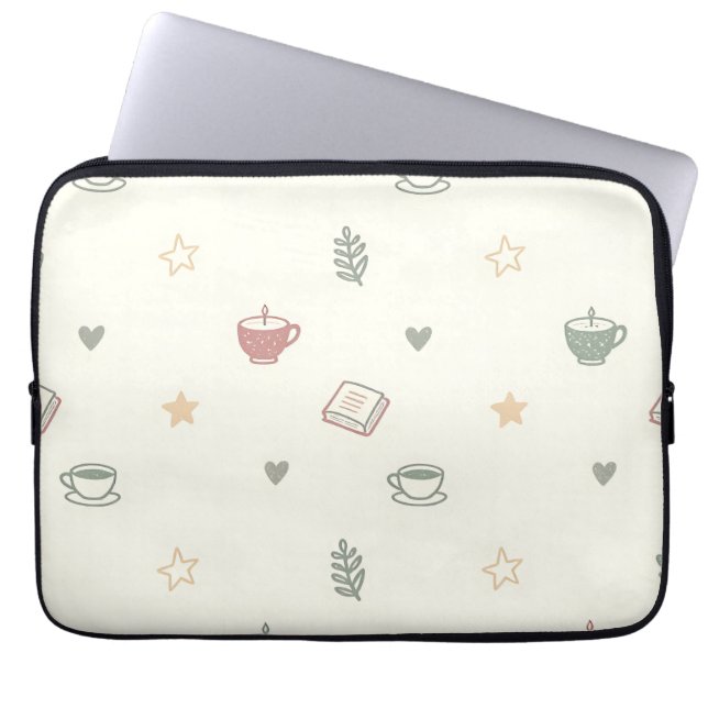 Gemütliches Teebuch-Kerzenmuster Soft Laptopschutzhülle (Vorderseite)