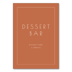 Gemütliches Terrakotta Minimalistisches Dessert-Ba Tischnummer