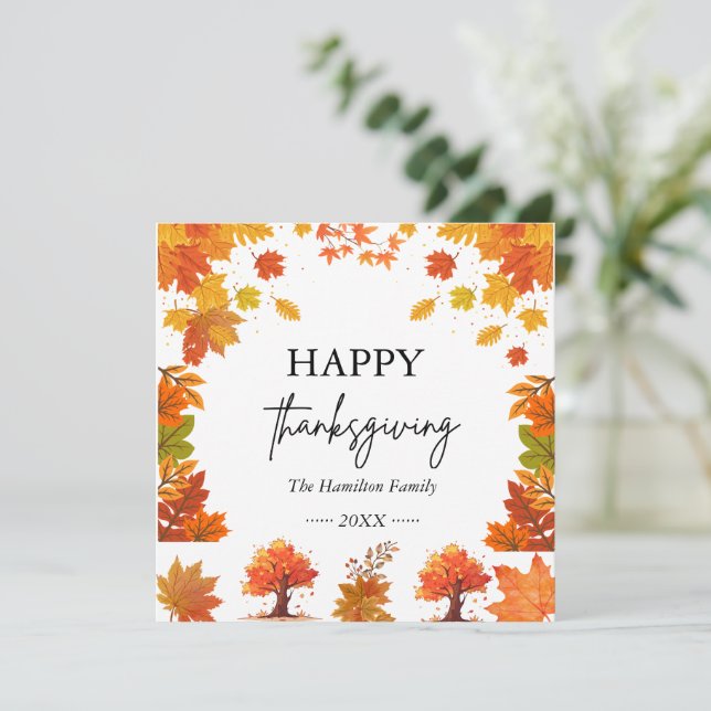 Gemütliches Thanksgiving-Dinner-Party im Herbst (Stehend Vorderseite)