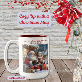 Gemütliches Up mit Weihnachts-Tasse Zweifarbige Tasse