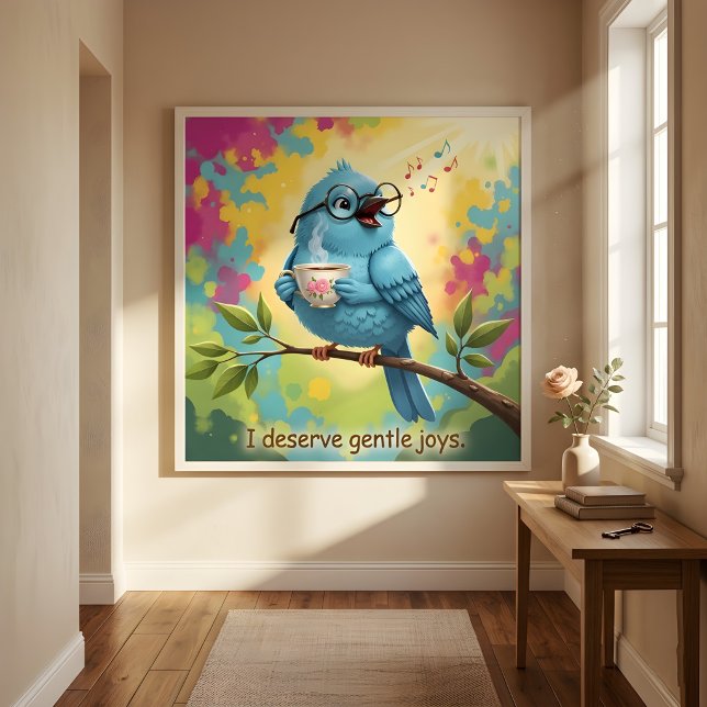 Gemütliches Vogel-Ästhetik Glänzendes Poster (Von Creator hochgeladen)