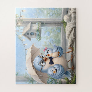 Gemütliches Vogel-Vater-Familien-Puzzle