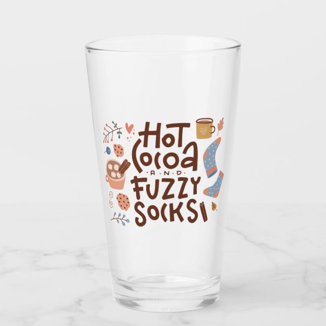 Gemütliches warmes Kokospalmen und Fuzzy Socks Des Glas (Vorderseite)