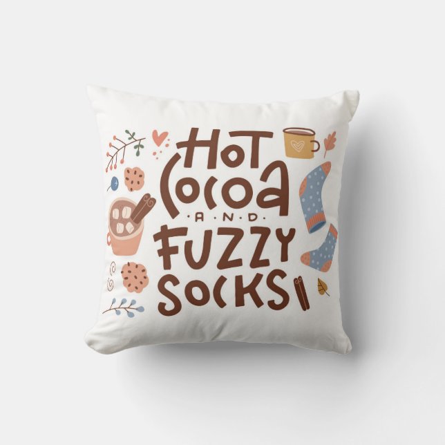 Gemütliches warmes Kokospalmen und Fuzzy Socks Des Kissen (Vorderseite)