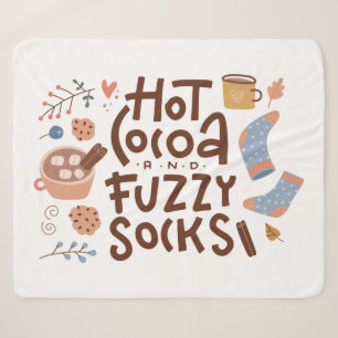 Gemütliches warmes Kokospalmen und Fuzzy Socks Des Sherpadecke