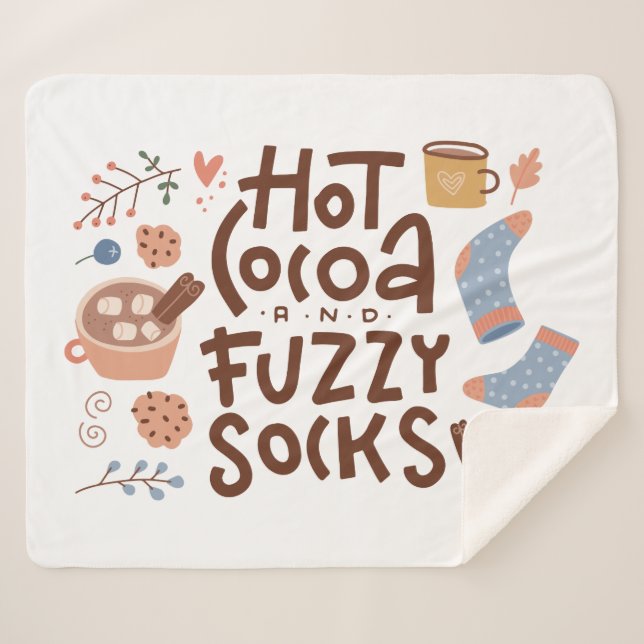 Gemütliches warmes Kokospalmen und Fuzzy Socks Des Sherpadecke (Vorderseite (Horizontal))