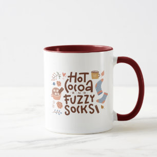 Gemütliches warmes Kokospalmen und Fuzzy Socks Des Tasse
