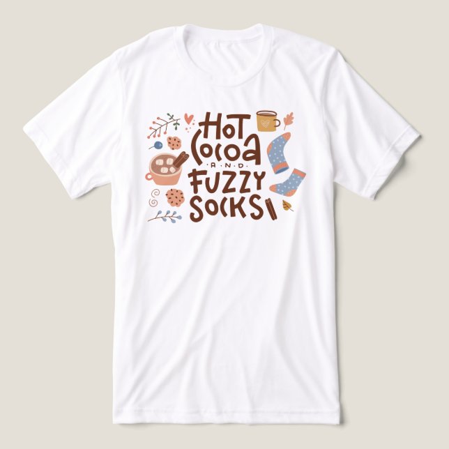 Gemütliches warmes Kokospalmen und Fuzzy Socks Des Tri-Blend Shirt (Design Vorderseite)