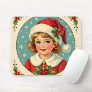 Gemütliches Weihnachten viktorianisches süßes Mädc Mousepad