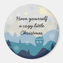 Gemütliches Weihnachten wünscht Retro Magnet