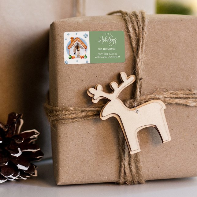 Gemütliches Weihnachts-Foto Rücksendeadresse Adressaufkleber (Cozy Christmas Photo Frame Return Address Label)