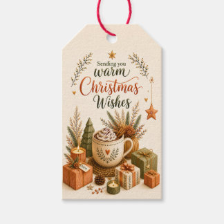 Gemütliches Weihnachts-Heißgetränk-Botanik-Geschen Geschenkanhänger