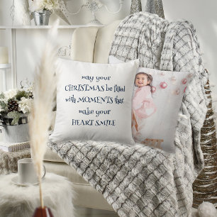 Gemütliches Weihnachtsangebot Foto Navy White Kissen