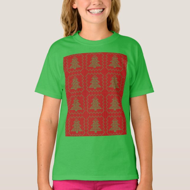 Gemütliches Weihnachtsbaum hässlich Pullover Schac (Vorderseite)