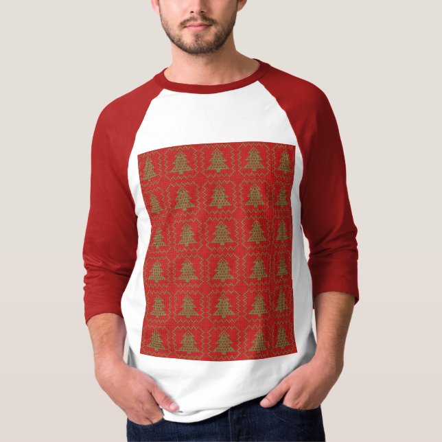 Gemütliches Weihnachtsbaum hässlich Pullover Schac (Vorderseite)