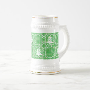 Gemütliches Weihnachtsbaum hässlich Pullover Schac Bierglas
