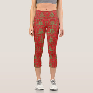 Gemütliches Weihnachtsbaum hässlich Pullover Schac Capri Leggings