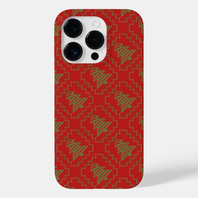 Gemütliches Weihnachtsbaum hässlich Pullover Schac Case-Mate iPhone 14 Pro Hülle (Rückseite)