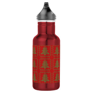 Gemütliches Weihnachtsbaum hässlich Pullover Schac Edelstahlflasche