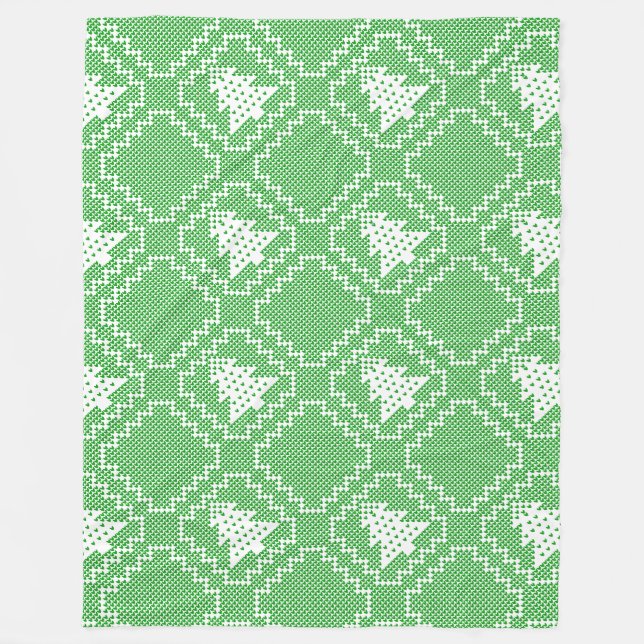 Gemütliches Weihnachtsbaum hässlich Pullover Schac Fleecedecke (Vorderseite)