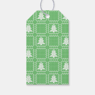 Gemütliches Weihnachtsbaum hässlich Pullover Schac Geschenkanhänger