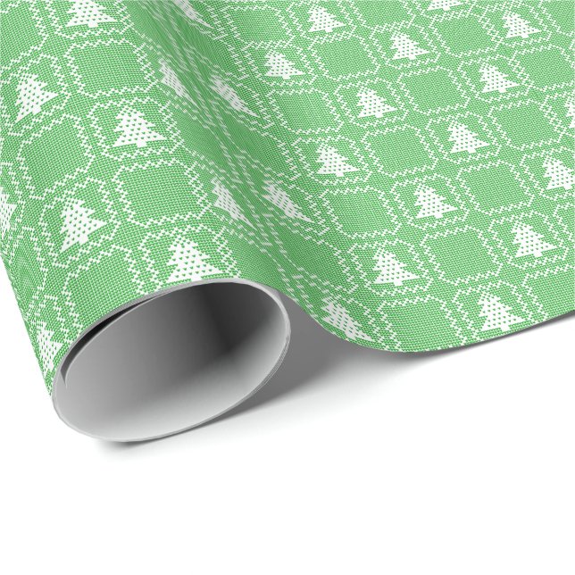 Gemütliches Weihnachtsbaum hässlich Pullover Schac Geschenkpapier (Rolleneckpunkt)