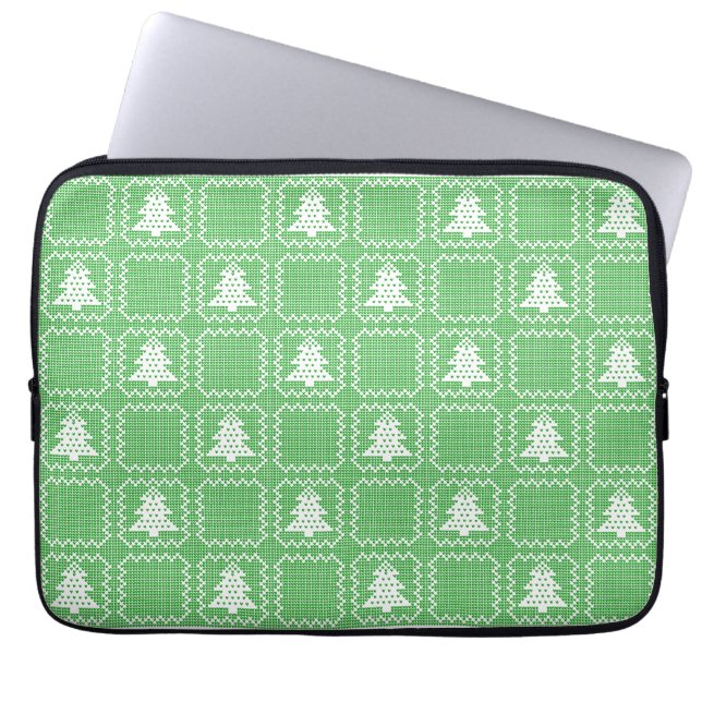 Gemütliches Weihnachtsbaum hässlich Pullover Schac Laptopschutzhülle (Vorderseite)