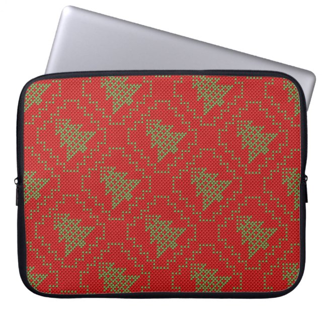 Gemütliches Weihnachtsbaum hässlich Pullover Schac Laptopschutzhülle (Vorderseite)