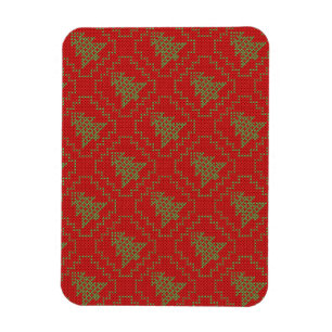 Gemütliches Weihnachtsbaum hässlich Pullover Schac Magnet