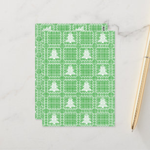 Gemütliches Weihnachtsbaum hässlich Pullover Schac Postkarte
