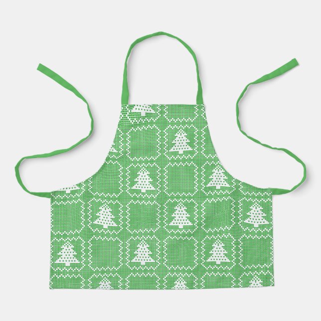 Gemütliches Weihnachtsbaum hässlich Pullover Schac Schürze (Vorderseite)