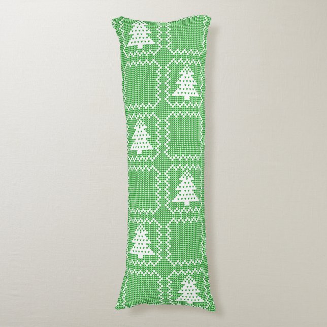 Gemütliches Weihnachtsbaum hässlich Pullover Schac Seitenschläferkissen (Vorderseite Vertikal)