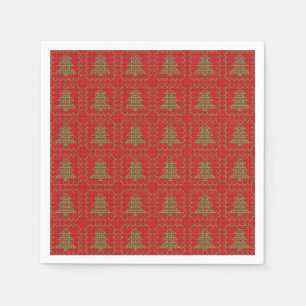 Gemütliches Weihnachtsbaum hässlich Pullover Schac Serviette
